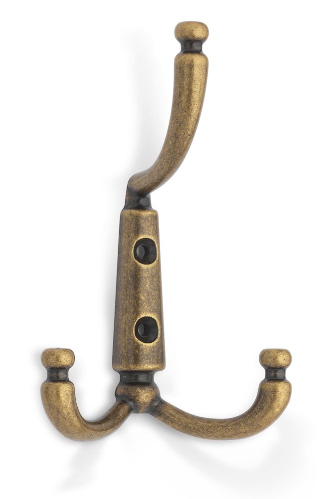Крючок мебельный трехрожковый старинная латунь (бронза) K350MAB.6 Boyard / 707169 / оптом и в розницу / мебельная фурнитура "ЛАВР"
