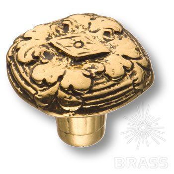 Ручка мебельная кнопка золото античное 15.908.35.28 Brass / 69272 / оптом и в розницу / мебельная фурнитура "ЛАВР"