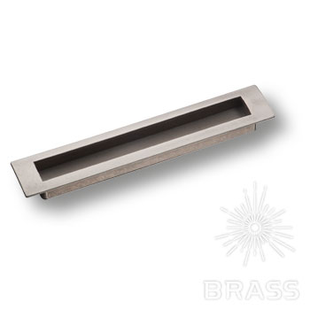 Ручка мебельная врезная 160мм серебро EMBU160-63 Brass / 69466 / оптом и в розницу / мебельная фурнитура "ЛАВР"