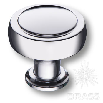 Ручка мебельная кнопка хром 1915 0038 CR Brass / 39017 / оптом и в розницу / мебельная фурнитура "ЛАВР"