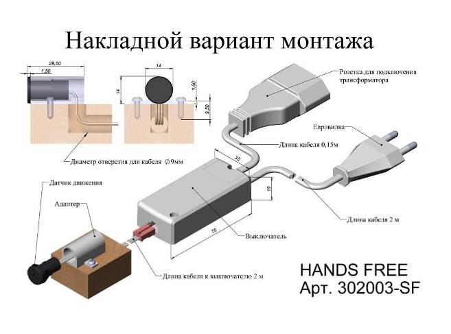 Схема подключения мебельного выключателя