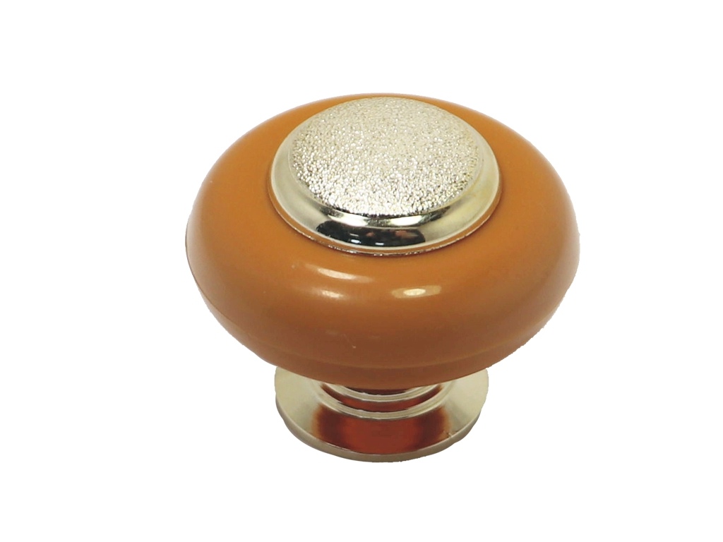 Ручка мебельная кнопка К2 бук с золотом / 69560 / оптом и в розницу / мебельная фурнитура "ЛАВР"