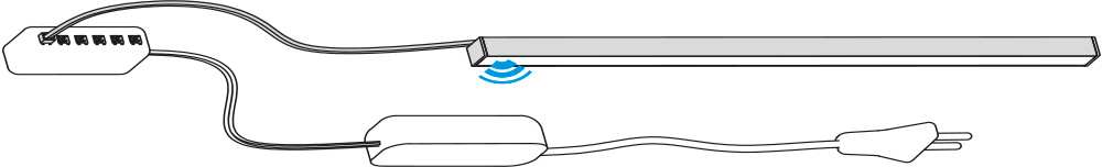 светильник KUBIK Touch LED с датчиком касания + трансформатор, 1200мм, серебро /354.01.1200NS-D / 33420 / оптом и в розницу / мебельная фурнитура "ЛАВР"
