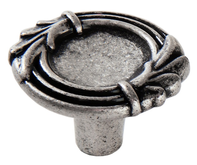 Ручка мебельная кнопка античное серебро 120.01.041 Hafele / 49721 / оптом и в розницу / мебельная фурнитура "ЛАВР"