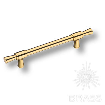 Ручка мебельная рейлинг 128мм золото 4690 0128 GL-GL Brass / 69815 / оптом и в розницу / мебельная фурнитура "ЛАВР"