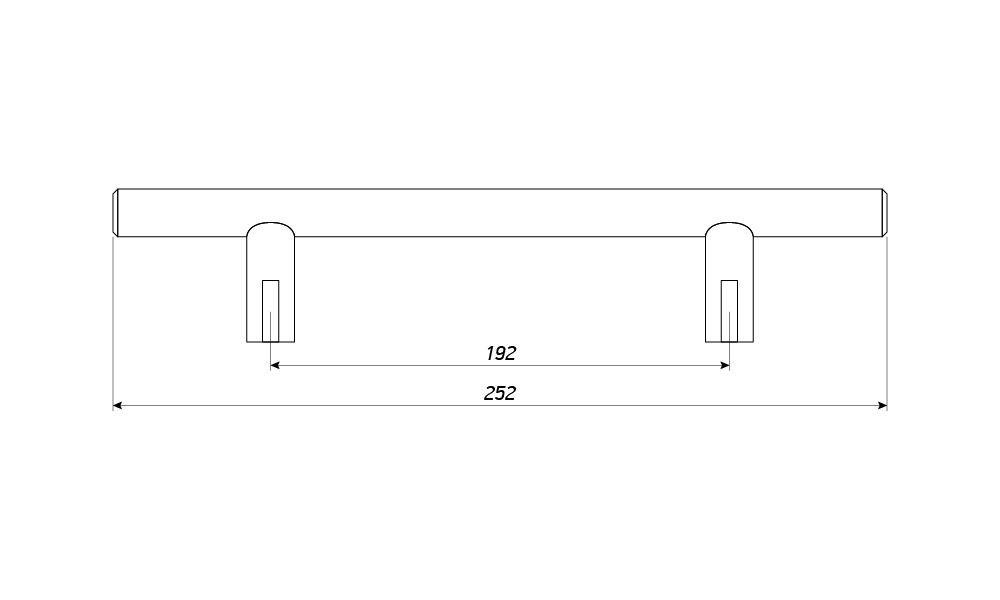 Ручка мебельная рейлинг 192мм сатин RE1006 / 19085 / оптом и в розницу / мебельная фурнитура "ЛАВР"