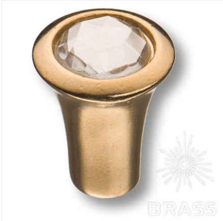 Brass 1393.0016.024.183 ручка кнопка с кристаллом эксклюзивная коллекция, глянцевое золото / 39111 / оптом и в розницу / мебельная фурнитура "ЛАВР"