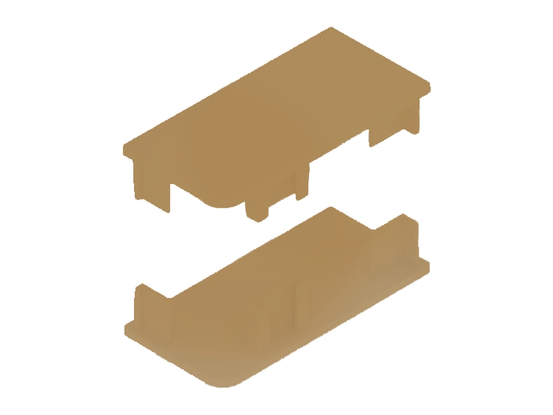 Комплект закрытых заглушек для Г-образного профиля золото №17 / 69494 / оптом и в розницу / мебельная фурнитура "ЛАВР"
