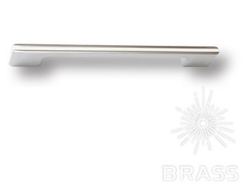 Ручка мебельная скоба 160мм хром с белой вставкой 182160MP02PL21 Brass / 69653 / оптом и в розницу / мебельная фурнитура "ЛАВР"