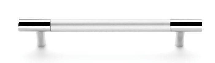 Ручка мебельная рейлинг 128мм хром/матовый хром LR8013-128 TDM / 19584 / оптом и в розницу / мебельная фурнитура "ЛАВР"