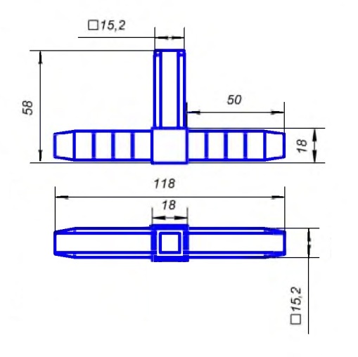 ЛОФТ коннектор №3 (2D), черный / 78061 / оптом и в розницу / мебельная фурнитура "ЛАВР"