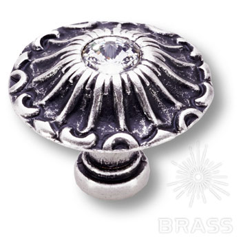 Brass 15.304.24 SWA 16 ручка кнопка эксклюзивная коллекция, старое серебро / 39222 / оптом и в розницу / мебельная фурнитура "ЛАВР"