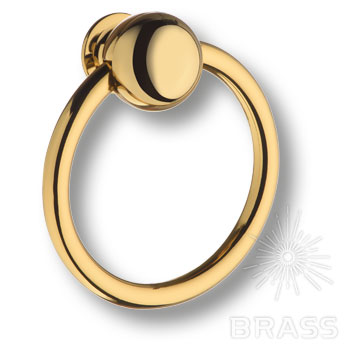 Ручка мебельная кнопка кольцо золото 07106-003-2 Brass / 69805 / оптом и в розницу / мебельная фурнитура "ЛАВР"