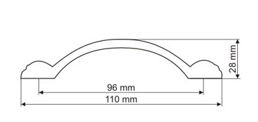 Ручка мебельная скоба 96мм бронза UR059-96/AE AMIX / 19014-1 / оптом и в розницу / мебельная фурнитура "ЛАВР"