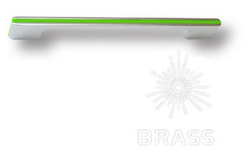 Ручка мебельная скоба 160мм хром с зеленой вставкой 182160MP02PL13 Brass / 69960 / оптом и в розницу / мебельная фурнитура "ЛАВР"