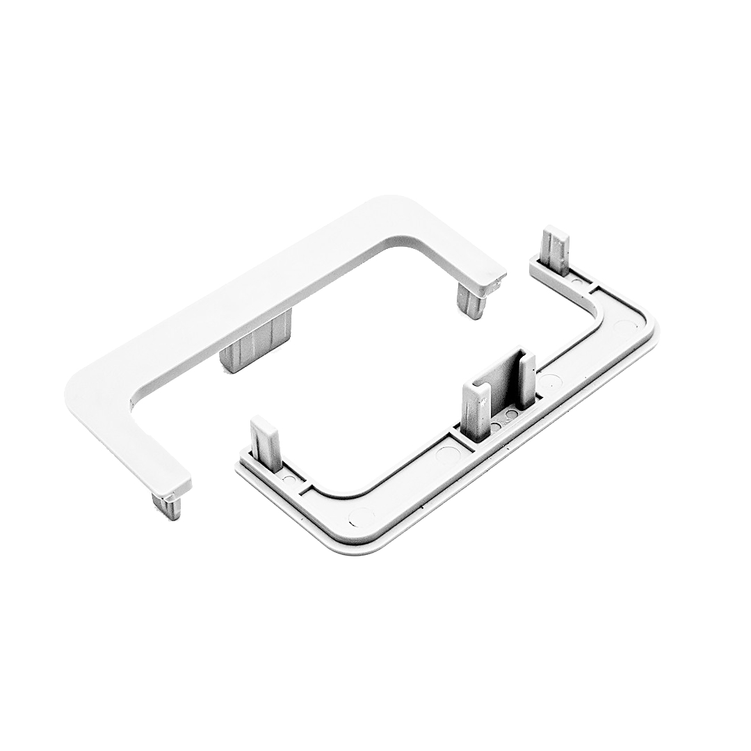 Комплект открытых заглушек для С-образного профиля белый №1 / 69502 / оптом и в розницу / мебельная фурнитура "ЛАВР"
