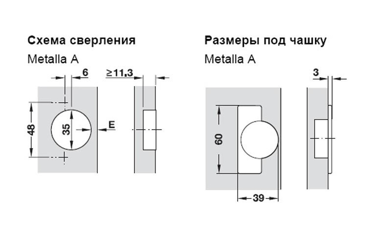 Диаметр сверла под мебельные петли