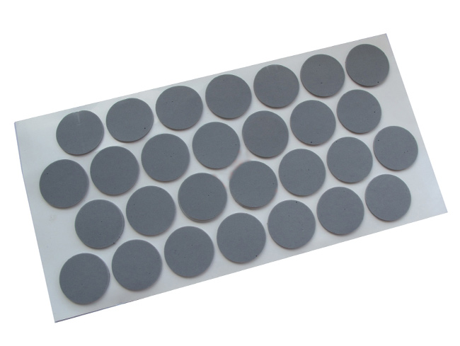 Подпятник резиновый самоклеющийся резиновый D=20мм толщина 2мм серый 48шт на листе  / 16209 / оптом и в розницу / мебельная фурнитура "ЛАВР"
