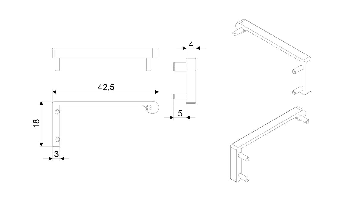 Заглушки для ручки RP101 черные RZ101.01BL Boyard / 769019 / оптом и в розницу / мебельная фурнитура "ЛАВР"