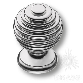 Ручка мебельная кнопка глянцевое серебро 15.030.15 Brass / 69231 / оптом и в розницу / мебельная фурнитура "ЛАВР"