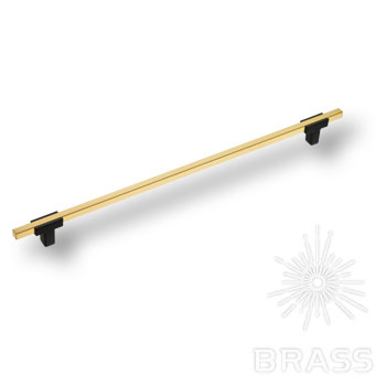 Brass 778-320-Matt Black-Matt Gold ручка рейлинг модерн, чёрный/сатинированное золото 320 мм / 39261 / оптом и в розницу / мебельная фурнитура "ЛАВР"