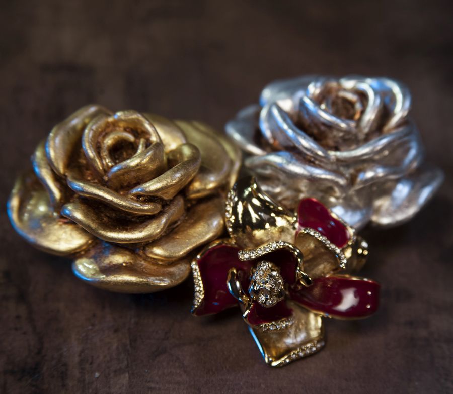 Ручка мебельная кнопка роза ручной работы серебро RE 02 15 Brass / 69320 / оптом и в розницу / мебельная фурнитура "ЛАВР"