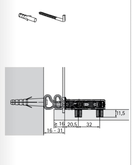 Навес для шкафов sah 216 55кг левый hettich