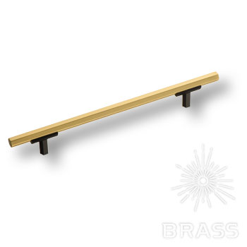 Brass 776-160-Matt Black-Matt Gold ручка рейлинг модерн, чёрный/сатинированное золото 160 мм / 39259 / оптом и в розницу / мебельная фурнитура "ЛАВР"