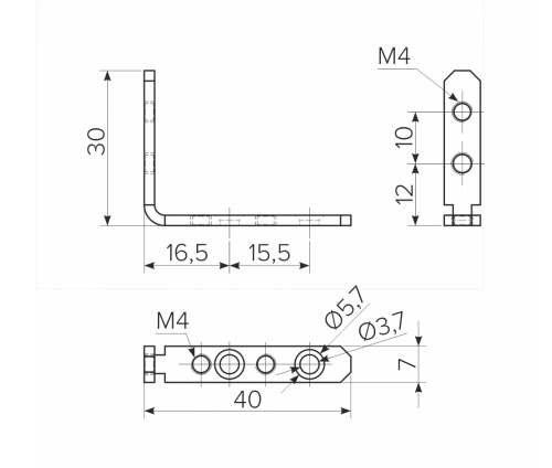 Комплект металлических креплений для ручек-профилей Gola VELLO (С-образных и Г-образных) PA-MOUNT-GL-00 GTV / 69867 / оптом и в розницу / мебельная фурнитура "ЛАВР"