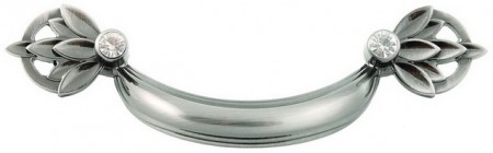 Ручка мебельная скоба 64мм атласный сатиновый никель с кристаллами RS417BSN.4/64 Boyard / 719814-2 / оптом и в розницу / мебельная фурнитура "ЛАВР"