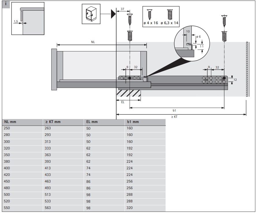 Купить Направляющая скрытого надвижного монтажа частичного выдвижения ...