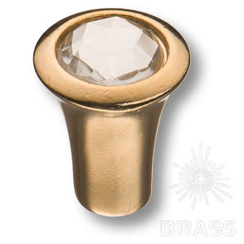 Brass 1393.0016.024.183 ручка кнопка с кристаллом эксклюзивная коллекция, глянцевое золото / 39111 / оптом и в розницу / мебельная фурнитура "ЛАВР"