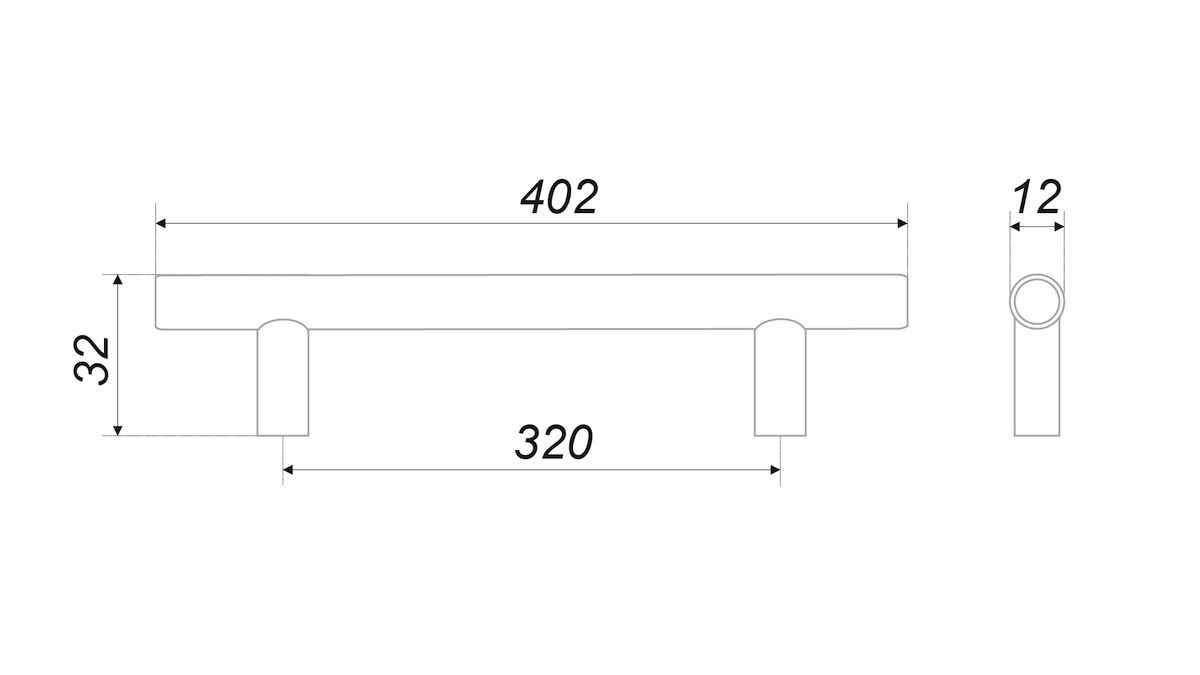 Ручка мебельная рейлинг 320мм сатин RR002SC.5/320 Boyard / 719739-6 / оптом и в розницу / мебельная фурнитура "ЛАВР"