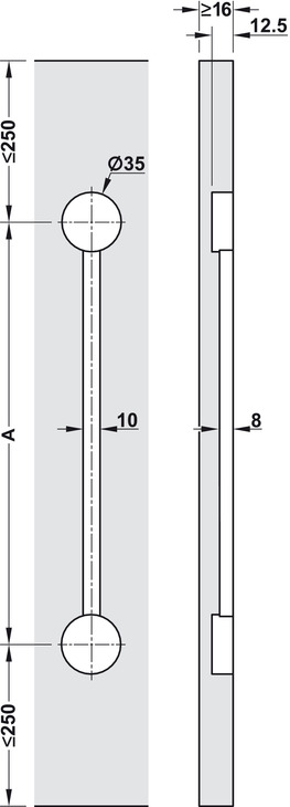 выпрямитель фасадов Hafele для дверных полотен до 2400мм, белый/407.90.700 / 49516-1 / оптом и в розницу / мебельная фурнитура "ЛАВР"