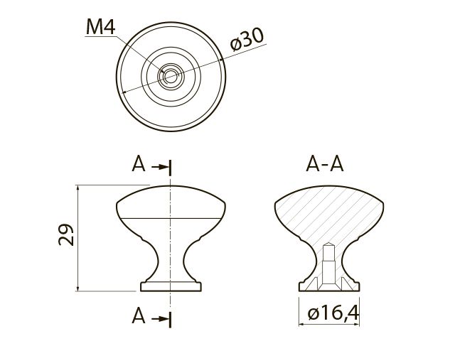 Ручка мебельная кнопка черная GZ-Terni-1-12 GTV / 19911 / оптом и в розницу / мебельная фурнитура "ЛАВР"