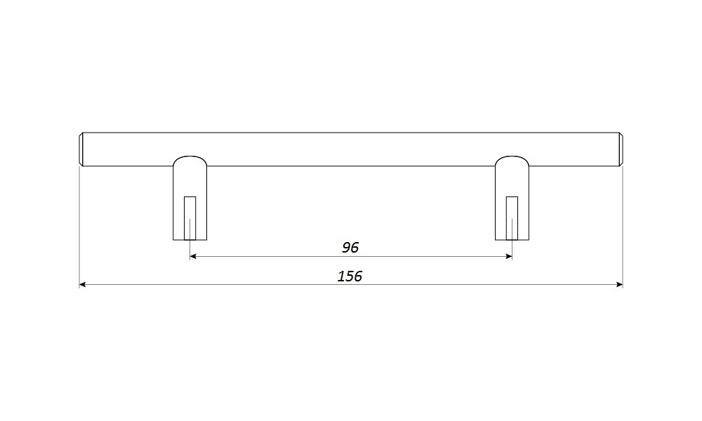 Ручка мебельная рейлинг 96мм матовый хром RE1008  / 19006 / оптом и в розницу / мебельная фурнитура "ЛАВР"