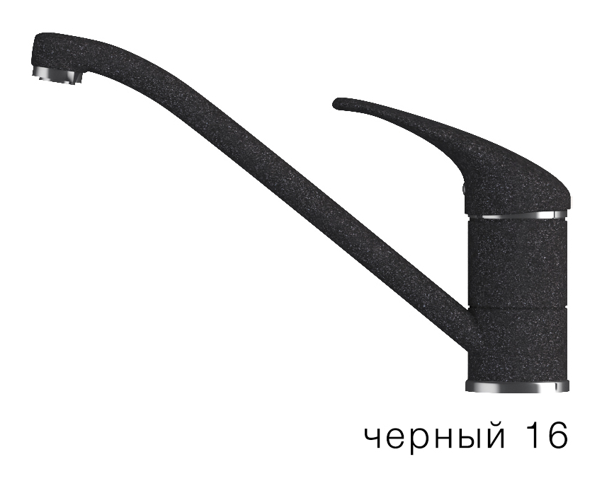 Купить Смеситель низкий излив Эко №16 черный Polygran | 62252 ...