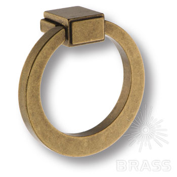 Ручка мебельная кнопка кольцо бронза античная BU 013.55.12 Brass / 69355 / оптом и в розницу / мебельная фурнитура "ЛАВР"