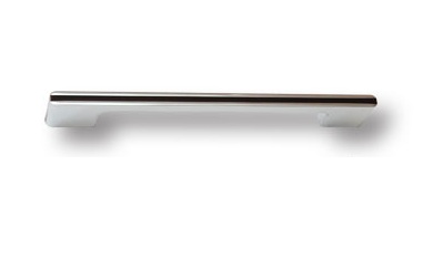 Ручка мебельная скоба 160мм хром с чёрной вставкой 182160MP02PL16 Brass / 69574 / оптом и в розницу / мебельная фурнитура "ЛАВР"