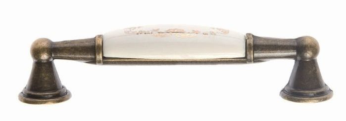 Ручка мебельная скоба 96мм бронза с керамической вставкой L1961-3/96 ТDM / 19261 / оптом и в розницу / мебельная фурнитура "ЛАВР"