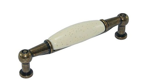 Ручка мебельная скоба 96мм бронза с керамической вставкой С504 AECD  / 19081 / оптом и в розницу / мебельная фурнитура "ЛАВР"
