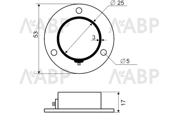 штангодержатель D25 черный  / 23134 / оптом и в розницу / мебельная фурнитура "ЛАВР"