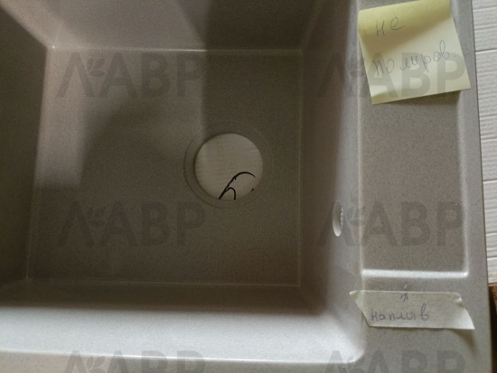 Мойка мраморная Argo 420 №14 серый 420*510*200мм(дефект) / 62585-1 / оптом и в розницу / мебельная фурнитура "ЛАВР"