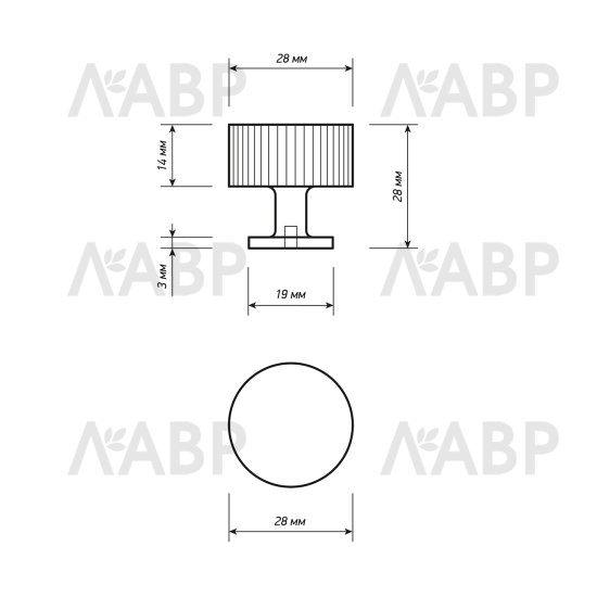 ручка кнопка Laurus PRO AL1859 серый матовый MG (500) / 519166 / оптом и в розницу / мебельная фурнитура "ЛАВР"