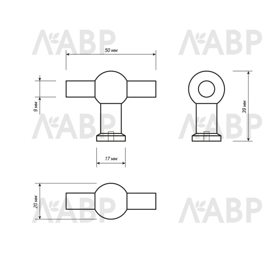 ручка кнопка Laurus PRO ZA1893 черный матовый MBK / 519171 / оптом и в розницу / мебельная фурнитура "ЛАВР"