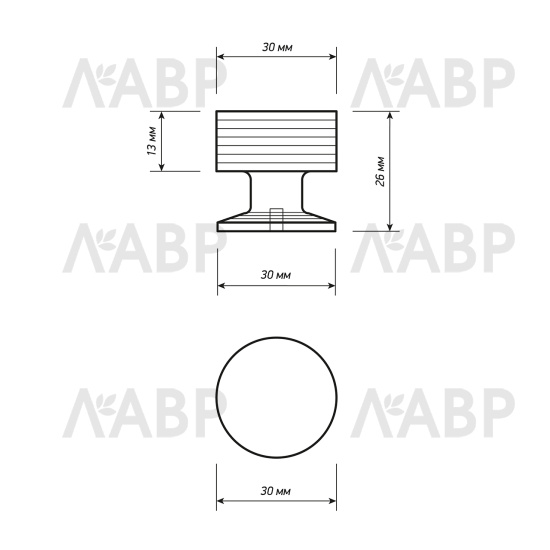 ручка кнопка Laurus PRO AL1849 черный матовый MBK (500) / 519164 / оптом и в розницу / мебельная фурнитура "ЛАВР"
