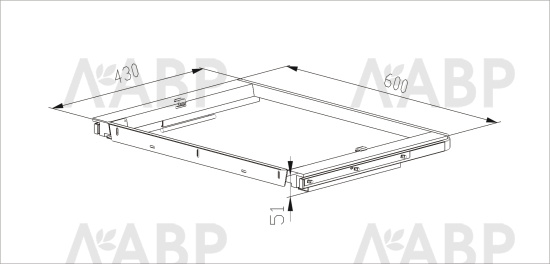 гардероб черн/460/рамка для фасада L=607, массив темное дерево WD0422.VP607.BK0PC.RB / 68105 / оптом и в розницу / мебельная фурнитура "ЛАВР"