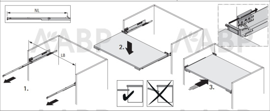 Стопор открытого положения для направляющих ActroYOU /QuadroYOU /QuadroV6, белый 9257725 Hettich / 97348 / оптом и в розницу / мебельная фурнитура "ЛАВР"