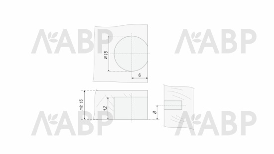 полкодержатель скрытого монтажа P521Ni.0, никель (1000) / 713163 / оптом и в розницу / мебельная фурнитура "ЛАВР"