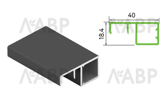 Профиль-ручка рамочный узкий 681 черный матовый 5,4м Aristo / 22727 / оптом и в розницу / мебельная фурнитура "ЛАВР"
